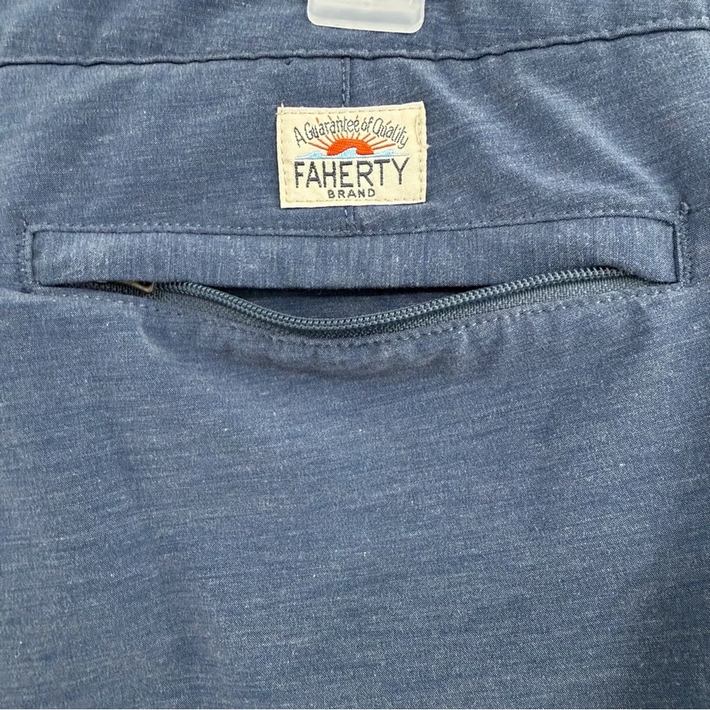 Faherty All Day Shorts 36 Blue Heather 9” Stretch Hybrid Golf Beach